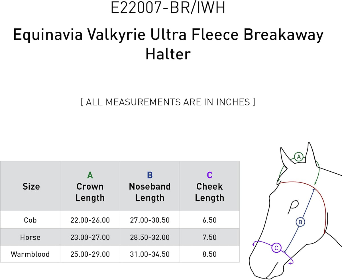 Equinavia Valkyrie Soft Ultra Fleece Padded Adjustable Breakaway Horse Halter - Brown/Ivory White - Horse