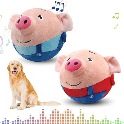 Dog Toys for Small Large Dogs,Puppy Toys to Keep Them Busy,Moving Interactive Squeaky Dog Toy,Active Moving Pet Plush Toy,Small Dog Toys (Red Pig+Blue Pig)