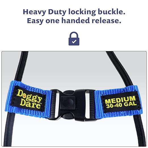 (2 Pack) Doggy Dare Trash Can Lock - Medium - Fits 30-40 Gallon Trash Cans - Perfect for Dogs, Raccoons, Opossums - Bungee Cord Design Makes Install Simple (Trash Can NOT Included)