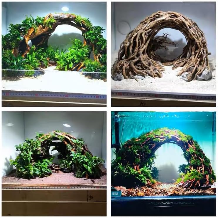 Aquarium Driftwood Centerpiece Aquarium Landscape, Handcrafted!!! Fish Tank hardscape Landscape (Small Silent Cave)