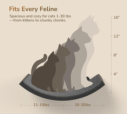 Cat Wall Shelves for Large Cats Set, Grey Curved Wall Sisal Bed and 2 Floating Wall Sisal Steps, Wall Mounted Climbing Shelves for Sleeping, Playing, and Lounging
