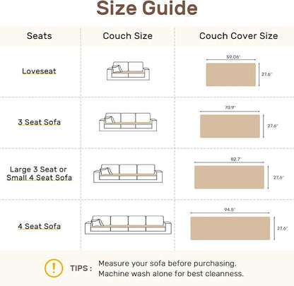 Couch Cover for Dogs, Washable Non Slip Sofa Covers for 3 Cushion Couch Pet Friendly Fuzzy Sofa Protector&Bed Mat for Pets (27.6"x70.9" Coffee)
