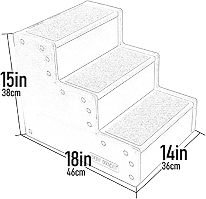 Pet Gear Pet Step III & IV Pet Stairs for Small Dogs and Cats up to 50 pounds, Lightweight, No Tools Required, 13 Colors to Choose from, New Essential Grey, 3 Steps