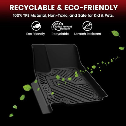 LASFIT Floor Mats for Jeep Grand Cherokee L 2021-2025 2026 (ONLY for 6 Seaters Without Center Console) All Weather Custom Fit Car Floor Liners Seatback Cargo Trunk Mat Black