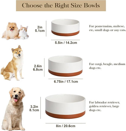 MALACASA Dog Bowls, Ceramic Dog Food and Water Bowls for Large Size Dogs, 6 Cups Capacity Pet Bowl for Large Dogs (L-6 Cups)