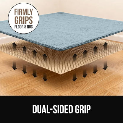 GORILLA GRIP Premium Dual Sided Extra Thick 5x7 Rug Gripper Pad for Hardwood Floors, Breathable Slip Resistant Pad Grips Under Carpet Area Rugs for Hard Surface Floor Protection, Easy Trim Mats, Beige
