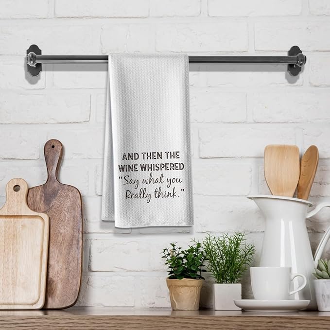 Funny Joke Kitchen Towels,Say What You Really Think Bar Towel,16x24 Inch Tea Rags for Barroom DéCor,Hilarious Absorbent Microfiber Dishcloth,Gift for Hostess Mom New Home Women Housewarming