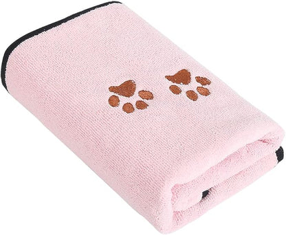 Pet Dog Cat Microfiber Drying Towel Ultra Absorbent Great for Bathing and Grooming (1-Pack)