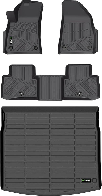 HAFIDI® Floor Mats & Cargo Liner Set Fit for 2026 Jeep Cherokee (Not for Grand Cherokee) All Weather TPE Anti-Slip Car Full Set Floor Liners Custom Accessories - Black