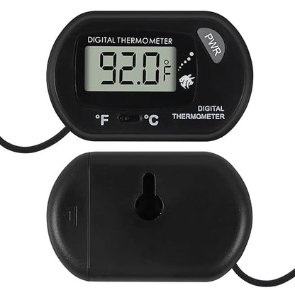 4Pcs Aquarium Thermometer Fish Tank Thermometer Reptile Fahrenheit Terrarium Water Temperature Indicator Test Digital with LCD Display Fahrenheit/Celsius