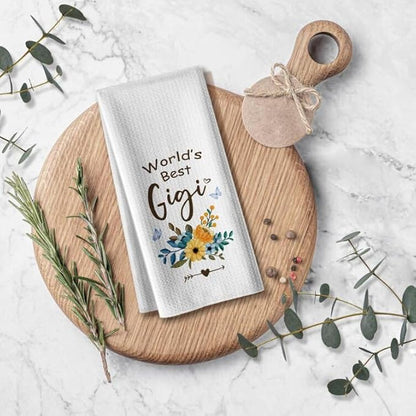 Kitchen Towels for Gigi- Funny Joked Hand Dish Kitchens DéCor, Absorbent Tea Towel,Gifts for Mimi Nana Grandmother On Birthday,Christmas,Mother's Day,Thanksgiving 16" x 24"