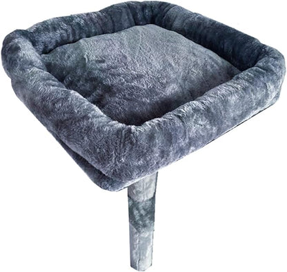 SHENGOCASE Cat Tree Tower Accessories Replacement Parts Top Cushion Bed Cover for Cat Perch with Elastic Band (11.8" x 15.7", Grey)