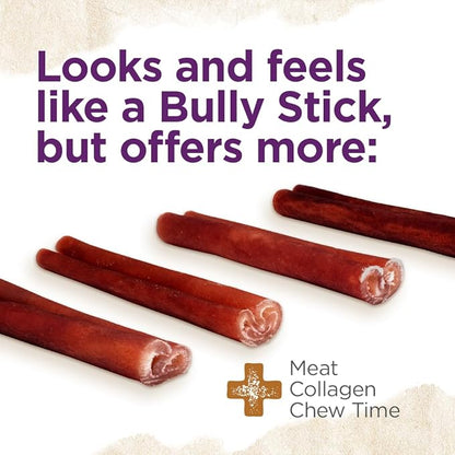 Natural Farm Odor-Free Super Collagen Dog Chews (6-Inch, 10-Pack) The First Ever Real Bull Sticks Alternative: 100% Natural Angus Hide Collagen Treats - More Protein, More Chew Time for All Dogs
