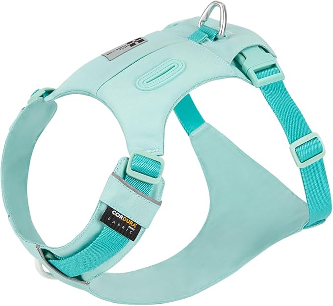 Cordura Durable Dog Harness, Reflective No-Pull Pet Vest Harness for Small Medium Dogs, Adjustable Lightweight Breathable Dog Harness for Walking Hiking Outdoor (Aqua Green, L)