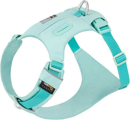 Cordura Durable Dog Harness, Reflective No-Pull Pet Vest Harness for Small Medium Dogs, Adjustable Lightweight Breathable Dog Harness for Walking Hiking Outdoor (Aqua Green, L)