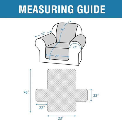 H.VERSAILTEX 100% Waterproof Couch Cover Chair Sofa Slipcover Furniture Protector for Pets Kids Children Dog Cat with Non-Skid Backing (Chair, Pale Aqua)