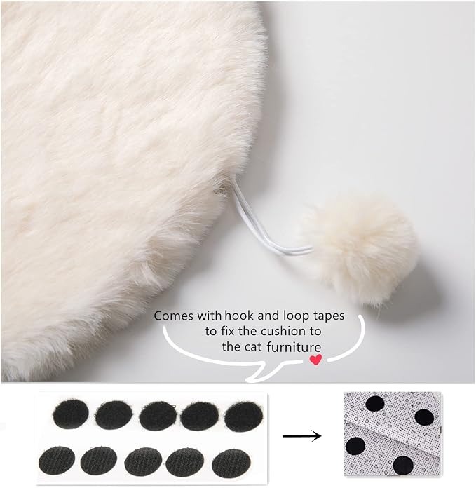 SHENGOCASE 2-Pack Cat Dog Bed Cushion, 10.6" x 17.5", Faux Rabbit Fur, for Wall Box House Crate Cage Kennel Perch, Cat Tree Pillow Pad Mat Replacement