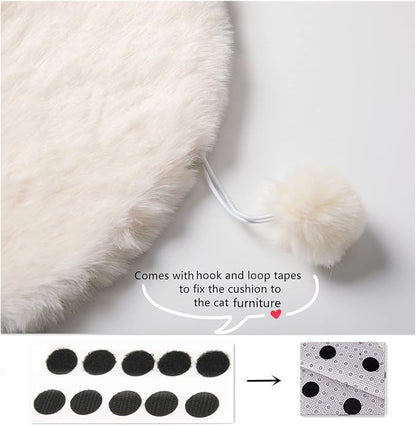 SHENGOCASE 2-Pack Cat Dog Bed Cushion, 10.6" x 17.5", Faux Rabbit Fur, for Wall Box House Crate Cage Kennel Perch, Cat Tree Pillow Pad Mat Replacement