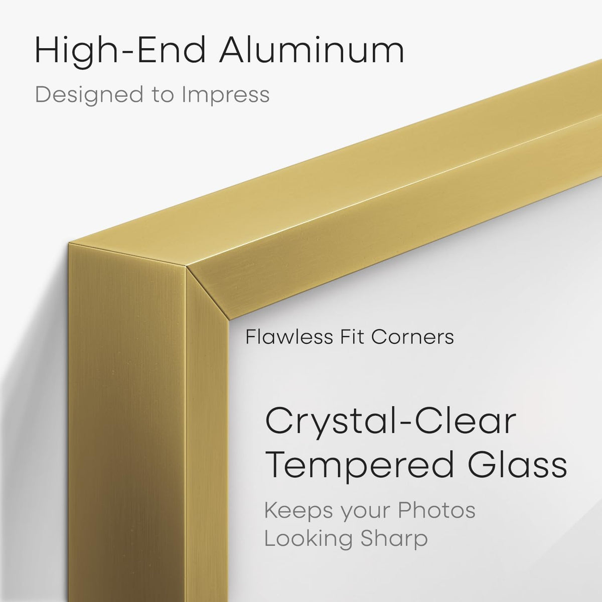 Homeforia A1 Poster Frame Gold, High End Metal 23.4 x 33.1 inches Large Picture Frames with Mat 16.5 x 23.4 for Photo, A1 Size Frames Matted to A2 Print, 23.4x33.1 Thin Frame, Tempered Glass, Set of 1