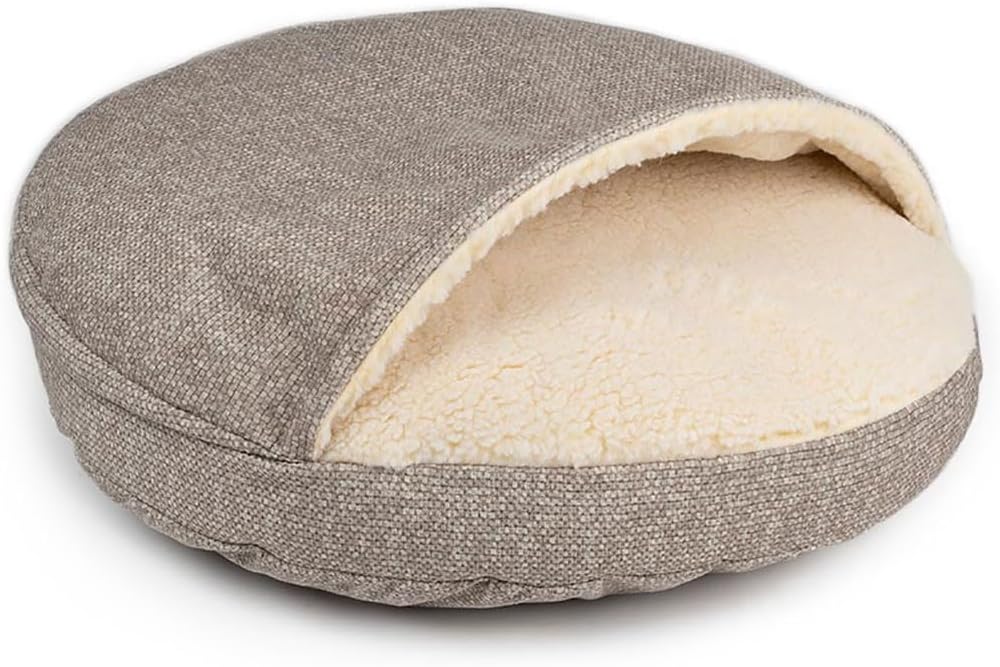 Snoozer Luxury Cozy Cave Dog Bed - Indoor Dog Bed with Cover Cave, Covered Calming Burrow for Medium & Large Sized Pets with Blanket Attached, Enclosed, Washable - XL, Merlin Linen
