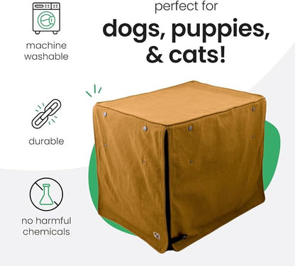 Molly Mutt Fast Car Dog Crate Cover, GOTS-Certified 100% Organic Cotton Canvas Cover for Dog or Puppy Kennel and Cage, Washable, Free of Harmful Chemicals, Medium/Large, Fits 30"x19"x21" Crate