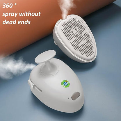 Cat Steam Brush for Shedding, 4 in 1 Rechargeable Steam Brush for Cats and Dogs, Anti-Static, Massage, Cleaning, Shedding & Combing All In One!