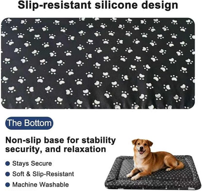 Washable Dog Bed Plush Orthopedic Outdoor Crate Mat with Non-Slip Bottom,Luxe Soft Kennel Pad for Pets, Cozy Cage Cushion & Pet Sleeping Mattress Large Sized,Medium,Small Dogs,30 x 20 inch,Blue