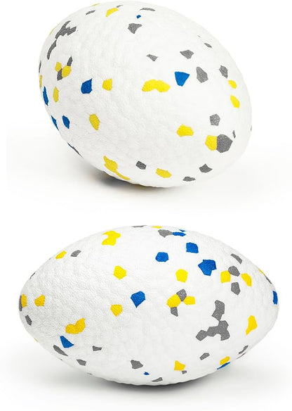 4.72" Indestructible Large Rugby Balls for Aggressive Chewers Durable Olive Bouncy Interactive Football Toy for Dogs Fetch Game Lightweight Floating Outdoor Training, White