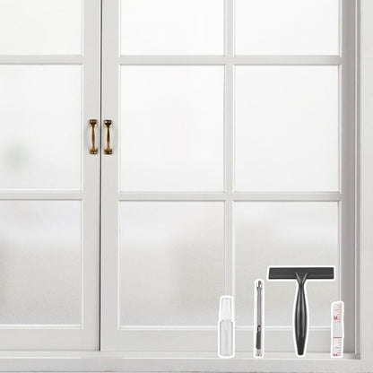 Kromapolis Window Privacy Film Frosted Glass Window Film, Heat Blocking Privacy Film for Glass Windows, Static Cling Non-Adhesive Frosting Window Stickers for Door Home (Frosted, 35.4 x 157.4 inch)