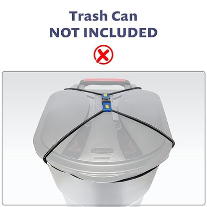 (2 Pack) Doggy Dare Trash Can Lock - Medium - Fits 30-40 Gallon Trash Cans - Perfect for Dogs, Raccoons, Opossums - Bungee Cord Design Makes Install Simple (Trash Can NOT Included)