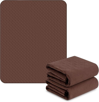 Hide Stains Washable Waterproof Bed Pads 45x56 Inch (2 Pack), Extra Large for Incontinence, Bed Wetting, and Pet Protection, Brown Ideal for Elderly, Adults, Kids and Pets