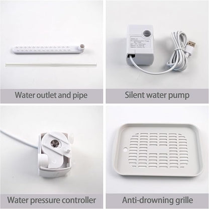 PINVNBY Automatic Bird Bath with Pump,Parrot Bathtub Shower Parakeet Bath Box with Cage USB & Power Plug Water Circulated Controller for Cockatiel Lovebird Conure Budgie(White)