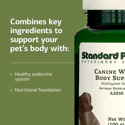 Standard Process Inc. Canine Whole Body Support - Multisystem Support Supplement for Canines - Nutritional Powder for Daily Health Maintenance - Multisystem Supplement Formula - 100 g