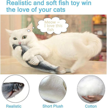 Tocirelo Remote Control Cat Toy - Interactive Catnip Toys for Indoor Cats, 11" Realistic Electric Flopping Fish Kiten Kicker Toy, Automatic Moving Floppy Fish for Bored Kitten and Small Dogs