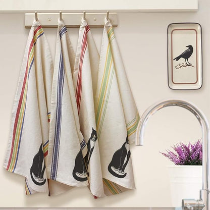 Custom Decor Kitchen Towels Tuxedo Cat C Pets Cats Cleaning Supplies Dish Towels Multi Stripe Design Only