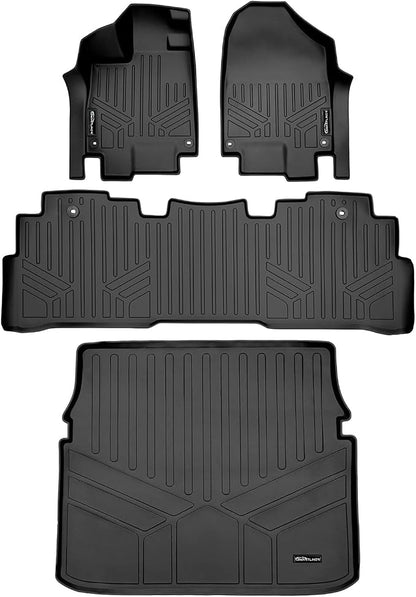 SMARTLINER Custom Fit Floor Mats 2 Rows and Cargo Liner Behind 3rd Row Set Compatible with 2018-2025 Honda Odyssey