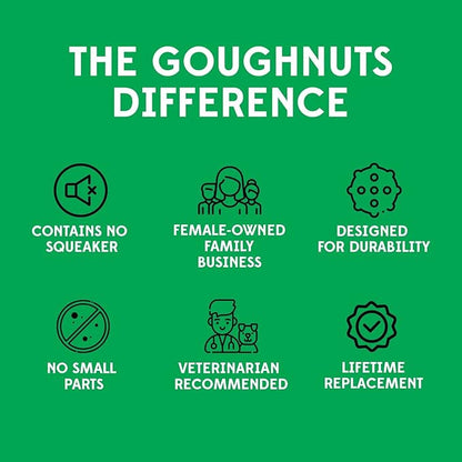 Goughnuts — Dog Toys for Aggressive Chewers | Virtually Indestructible Pull Toy for Breeds Such as Pit Bulls and German Shepherds | Heavy Duty Tug Dog Toy | Medium | Yellow