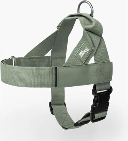 Dog Friendly Co. Dog Harness for Small Dogs (Khaki, Extra Small) | One Click Buckle, Chafe Resistant Webbing, Adjustable Neck & Chest, and Heavy Duty D-Ring, Sturdy Comfortable and Easy to Use