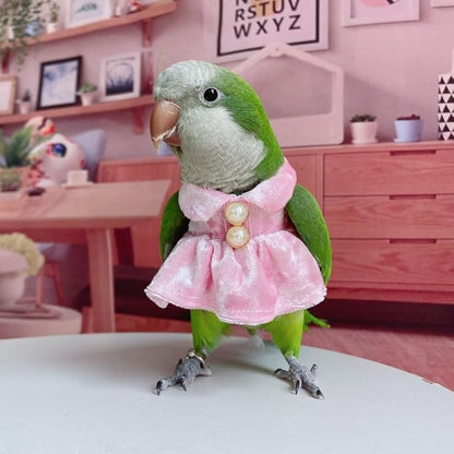 Bird Costume Bird Diaper Flight Suit Parrot Velvet Fleece Skirt Clothes Cosplay Photo Prop for Conure Lovebird Parakeet Cockatiel Macaw Small Animals Apparel (Pink,X-Small)