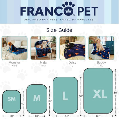 Superman DC Comics Waterproof Dog Bed Cover, XL 60x80 Pet Blanket for Furniture Bed Couch Sofa, (Officially Licensed) by Franco