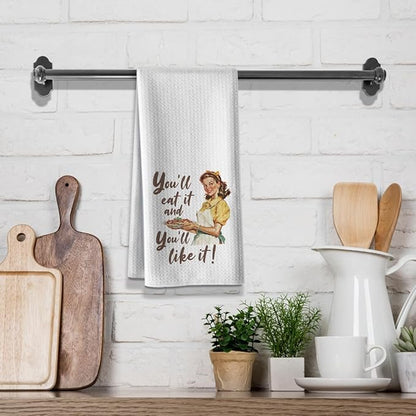 Recipe Funny Kitchen Towels,16 X 24 Dish Towel,with Hilarious Sayings and Wonderful Designs,Absorbent Microfiber Dishcloth, DAR Rags Decor, Great Gifts for Hostess New Home Mom Women Housewarming