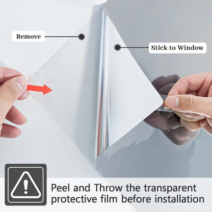 Niviy One Way Window Privacy Film Window Tint for Home See Out Not in Effect Anti UV Heat Control Glass Door Film for Home Office (Silver 17.5" x 78.7")