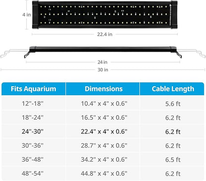 NICREW ClassicLED Plus LED Aquarium Light with Timer, Planted Fish Tank Light 18 Watts for 24-30 Inch, Daylight and Moonlight Cycle