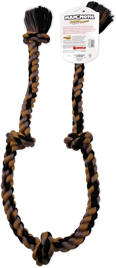 Mammoth Flossy Chews Color Rope Tug – Premium Cotton-Poly Tug Toy for Dogs – Interactive Dog Rope Toy – Tug Dog Chew Toy
