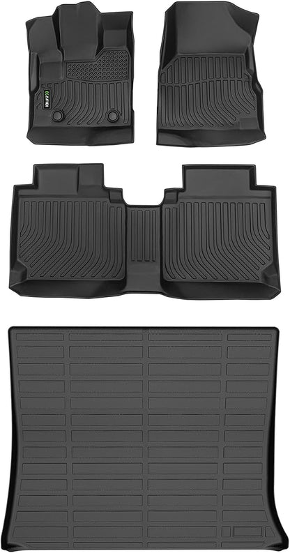 Automotive Floor Mats & Cargo Liner for GMC Terrain 2012-2017 & Chevrolet Equinox 2012-2017 All Weather Protection Full Set- Black