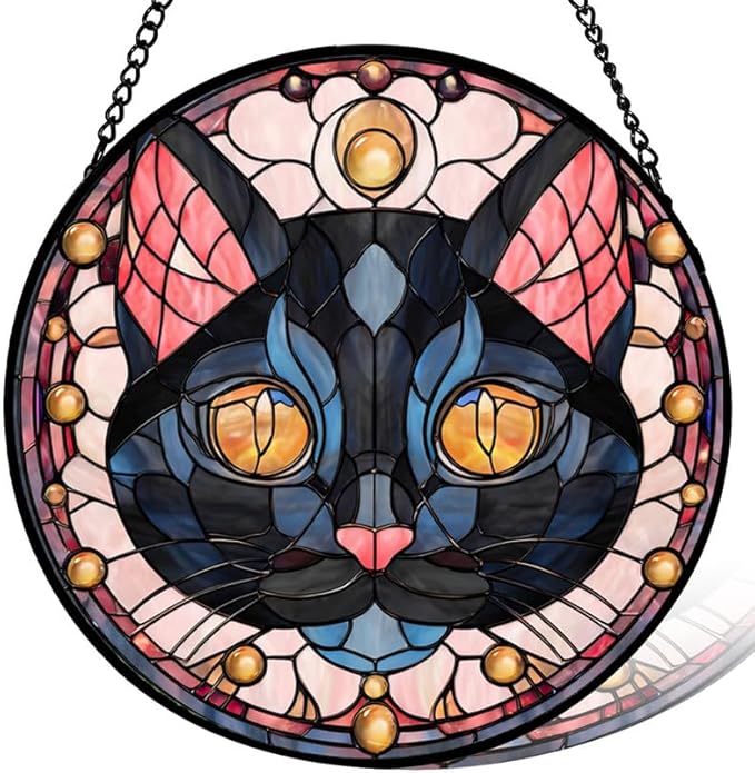 Stained Glass Window Hanging， Butterfly 11.8in Sun Catchers Indoor Window， Core Decor Inside and Outside The Cottage， Gifts for Women， Butterfly Decor， Stained Glass Art