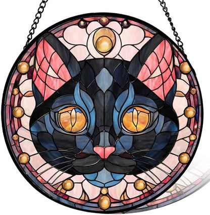 Stained Glass Window Hanging， Butterfly 11.8in Sun Catchers Indoor Window， Core Decor Inside and Outside The Cottage， Gifts for Women， Butterfly Decor， Stained Glass Art