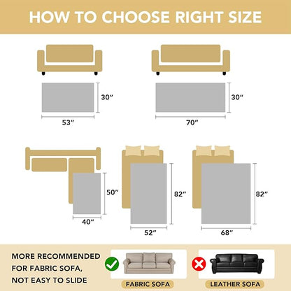 H.VERSAILTEX Non Slip Pet Couch Cover Chenille Dog Bed Protector Thick Soft Sofa Slipcover Pet Friendly Washable Couch Cushion Covers for Pets (30" x 70", Oatmeal)