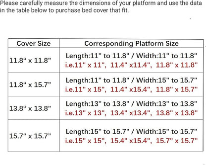 SHENGOCASE Cat Tree Tower Accessories Replacement Parts Top Cushion Bed Cover for Cat Perch with Elastic Band (15.7" x 15.7", Grey)
