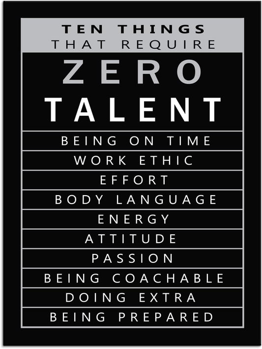 Inspirational Wall Art Ten Things That Require Zero Talent Quote Motivational Canvas Poster Painting Prints Wall Pictures for Living Room Office Home Decor Framed Artwork [30''W x 40''H]